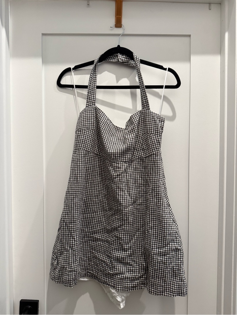 Abercrombie & Fitch Black and White Gingham Halter Dress